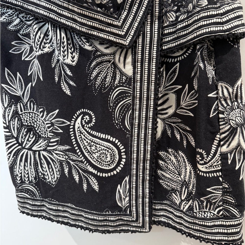 FARM Rio Black and White Floral Paisley Skirt